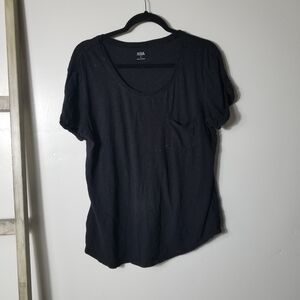 ANA WOMEN'S BLACK POCKET TEE SIZE LARGE